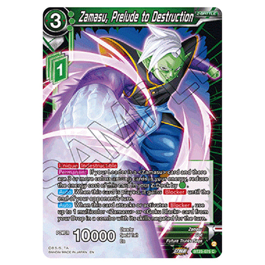 Dragon Ball Super - B23 - Perfect Combination - Zamasu, Prelude to Destruction - BT23-075