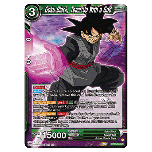 Dragon Ball Super - B23 - Perfect Combination - Goku Black, Team-Up With a God - BT23-092