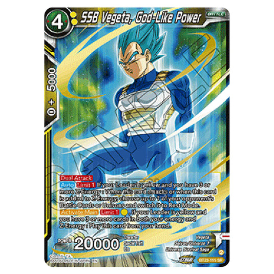 Dragon Ball Super - B23 - Perfect Combination - SSB Vegeta, God-Like Power - BT23-115