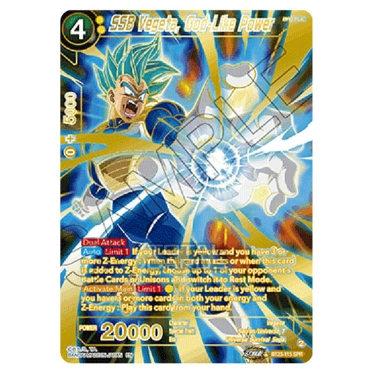 Dragon Ball Super - B23 - Perfect Combination - SSB Vegeta, God-Like Power - BT23-115-SPR