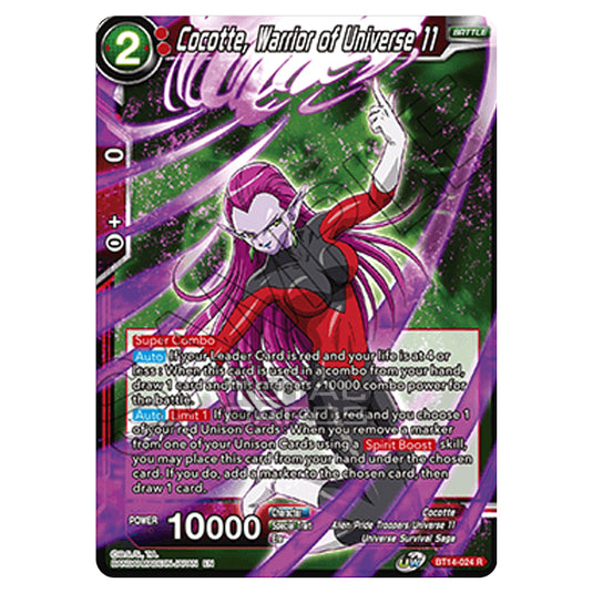 Dragon Ball Super - B14 - Cross Spirits - Cocotte, Warrior of Universe 11 - BT14-024