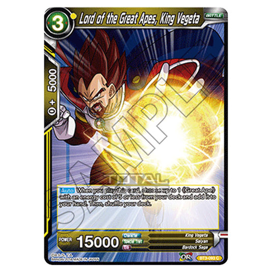 Dragon Ball Super - B03 - Cross Worlds - Lord of the Great Apes, King Vegeta - BT3-093