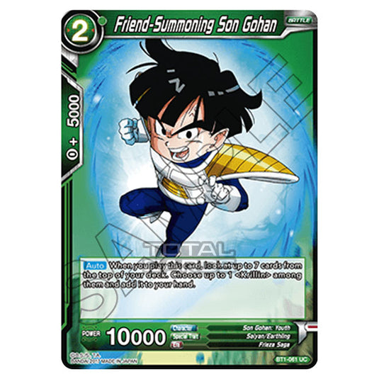 Dragon Ball Super - B01 - Galactic Battle - Friend-Summoning Son Gohan - BT1-061