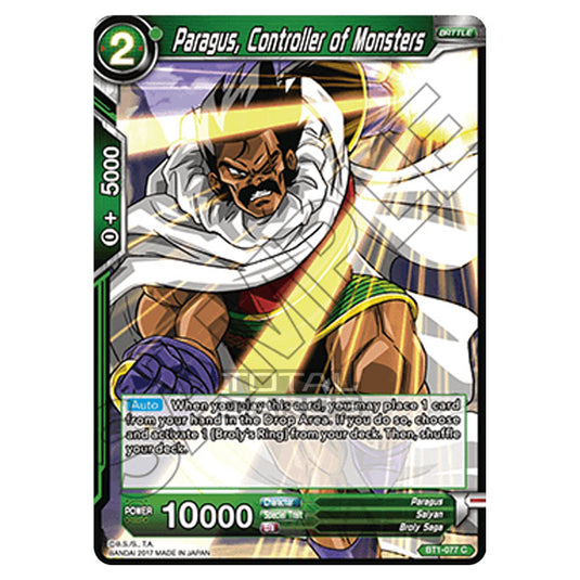 Dragon Ball Super - B01 - Galactic Battle - Paragus, Controller of Monsters - BT1-077