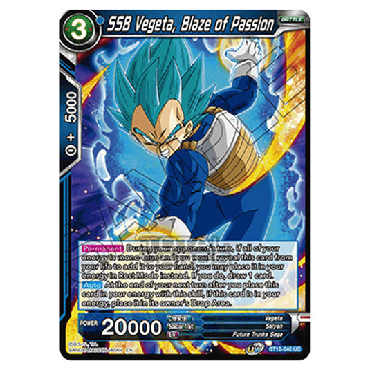 Dragon Ball Super - B10 - Unison Warrior Series - Rise of the Unison Warrior - SSB Vegeta, Blaze of Passion - BT10-040