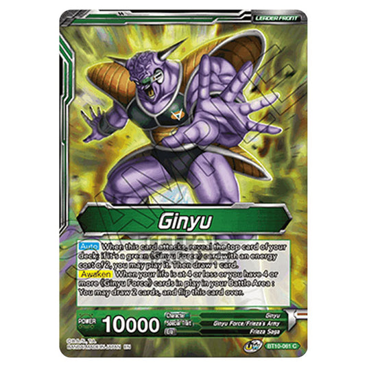 Dragon Ball Super - B10 - Unison Warrior Series - Rise of the Unison Warrior - Ginyu - BT10-061