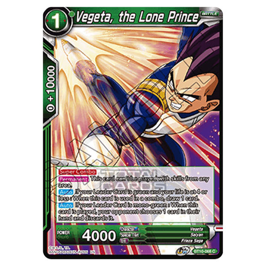 Dragon Ball Super - B10 - Unison Warrior Series - Rise of the Unison Warrior - Vegeta, the Lone Prince - BT10-068