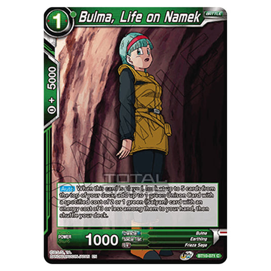 Dragon Ball Super - B10 - Unison Warrior Series - Rise of the Unison Warrior - Bulma, Life on Namek - BT10-071