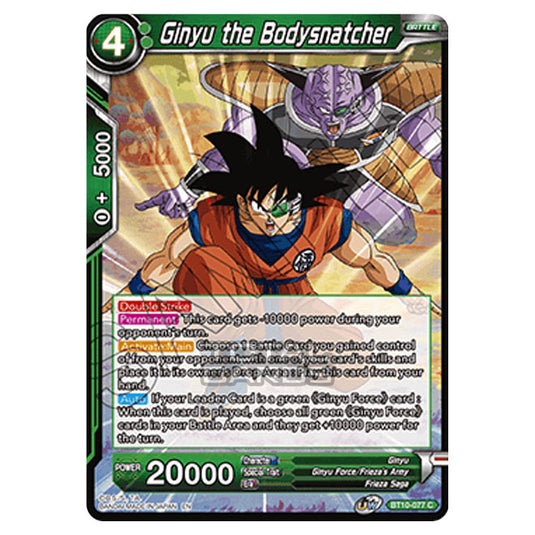 Dragon Ball Super - B10 - Unison Warrior Series - Rise of the Unison Warrior - Ginyu the Bodysnatcher - BT10-077