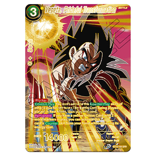 Dragon Ball Super - B10 - Unison Warrior Series - Rise of the Unison Warrior - Vegeta, Prideful Transformation - BT10-105_SPR