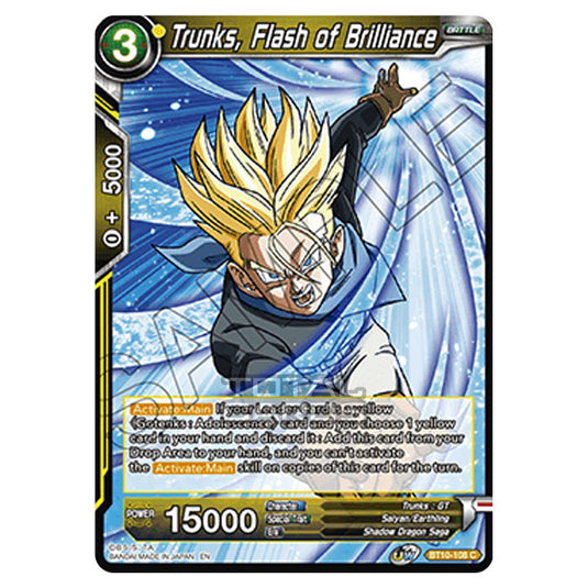 Dragon Ball Super - B10 - Unison Warrior Series - Rise of the Unison Warrior - Trunks, Flash of Brilliance - BT10-108