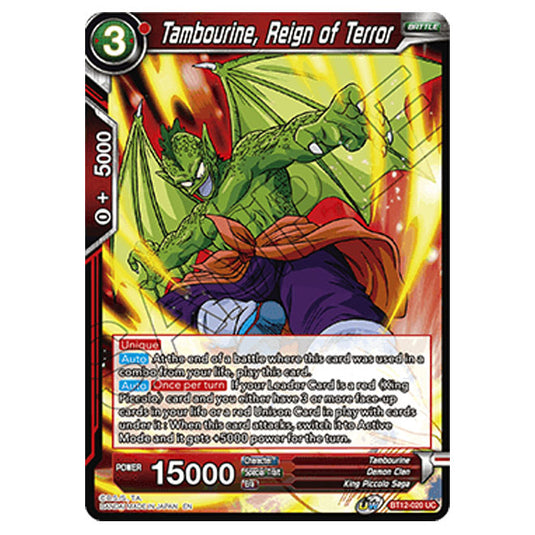 Dragon Ball Super - B12 - Vicious Rejuvenation - Tambourine, Reign of Terror - BT12-020