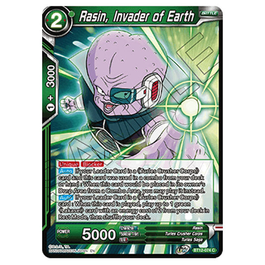 Dragon Ball Super - B12 - Vicious Rejuvenation - Rasin, Invader of Earth - BT12-074