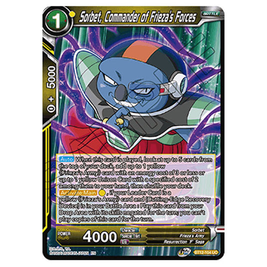 Dragon Ball Super - B12 - Vicious Rejuvenation - Sorbet, Commander of Frieza's Forces - BT12-104