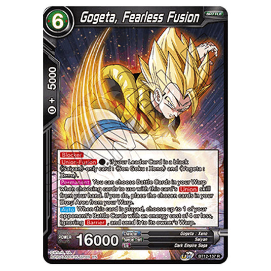 Dragon Ball Super - B12 - Vicious Rejuvenation - Gogeta, Fearless Fusion - BT12-137