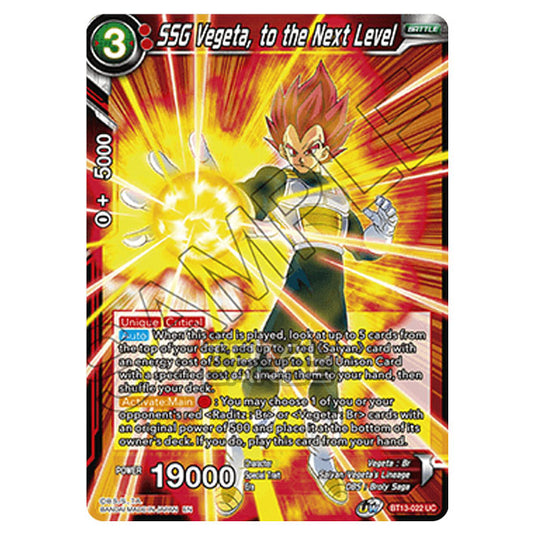 Dragon Ball Super - B13 - Supreme Rivalry - SSG Vegeta, to the Next Level - BT13-022