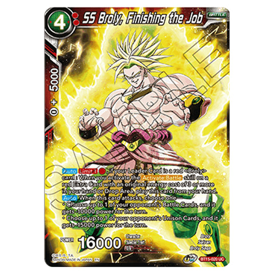 Dragon Ball Super - B15 - Saiyan Showdown - SS Broly, Finishing the Job - BT15-020