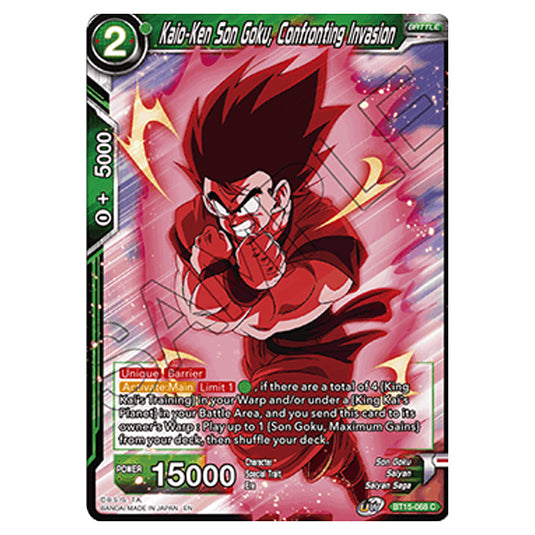 Dragon Ball Super - B15 - Saiyan Showdown - Son Goku, Confronting Invasion - BT15-068