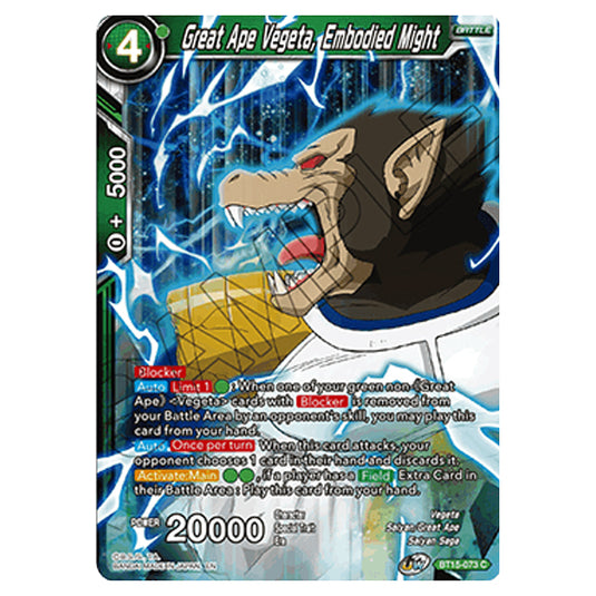 Dragon Ball Super - B15 - Saiyan Showdown - Great Ape Vegeta, Embodied Might - BT15-073