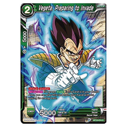 Dragon Ball Super - B15 - Saiyan Showdown - Vegeta, Preparing to Invade - BT15-074