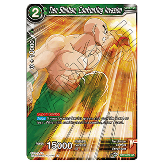 Dragon Ball Super - B15 - Saiyan Showdown - Tien Shinhan, Confronting Invasion - BT15-078