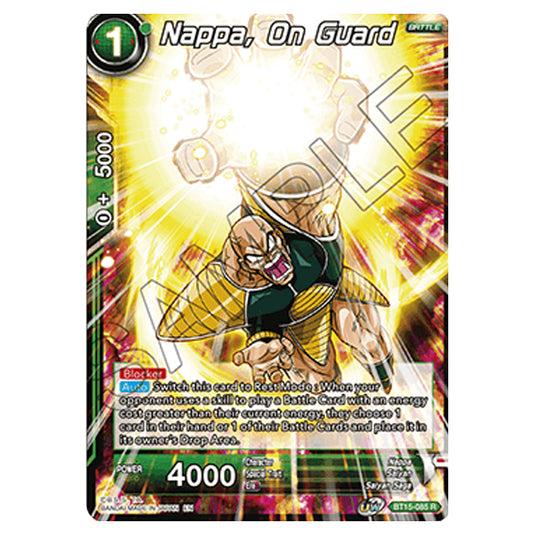 Dragon Ball Super - B15 - Saiyan Showdown - Nappa, On Guard - BT15-085 Dragon Ball Super - B15 - Saiyan Showdown - Nappa, On Guard - BT15-085