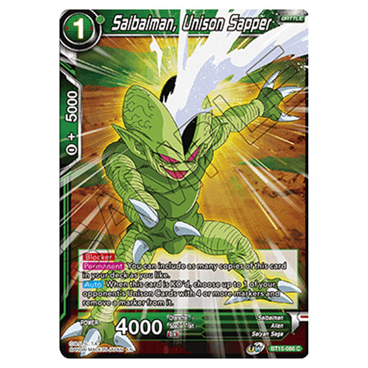 Dragon Ball Super - B15 - Saiyan Showdown - Saibaiman, Unison Sapper - BT15-086