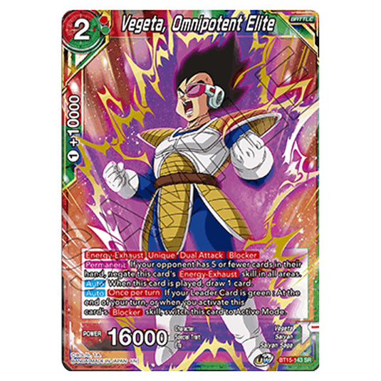 Dragon Ball Super - B15 - Saiyan Showdown - Vegeta, Omnipotent Elite - BT15-143