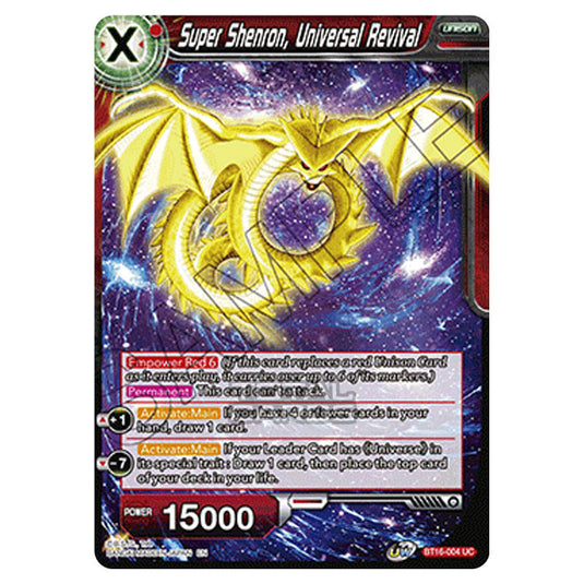 Dragon Ball Super - B16 - Realm Of The Gods - Super Shenron, Universal Revival - BT16-004