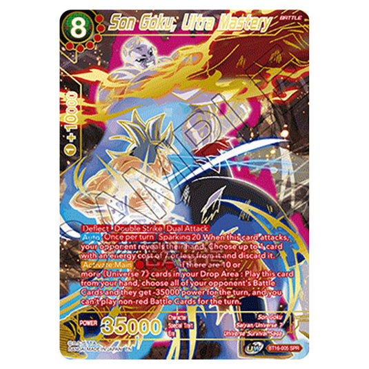 Dragon Ball Super - B16 - Realm Of The Gods - Son Goku, Ultra Mastery - BT16-005_SPR