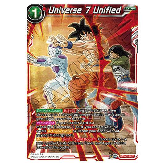 Dragon Ball Super - B16 - Realm Of The Gods - Universe 7 Unified - BT16-019
