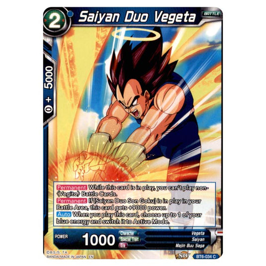 Dragon Ball Super - BT6 – Destroyer Kings - Saiyan Duo Vegeta - BT6-034