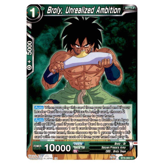 Dragon Ball Super - BT6 - Destroyer Kings - Broly, Unrealized Ambition - BT6-063