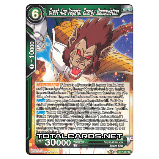 Dragon Ball Super - BT7 - Assault of the Saiyans - Great Ape Vegeta, Energy Manipulation - BT7-057