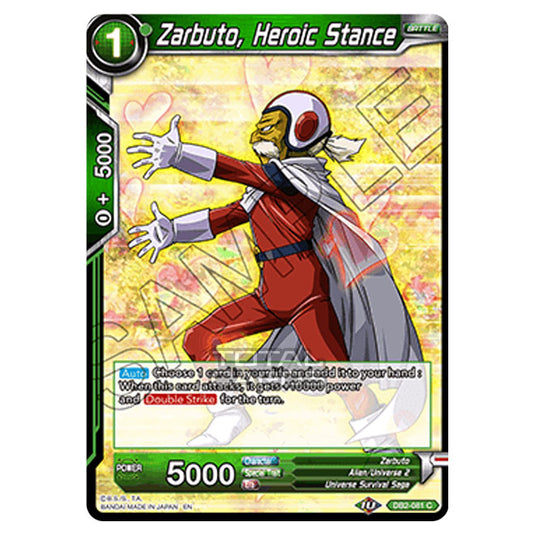 Dragon Ball Super - Draft Box 05 - Divine Multiverse - Zarbuto, Heroic Stance - DB2-081