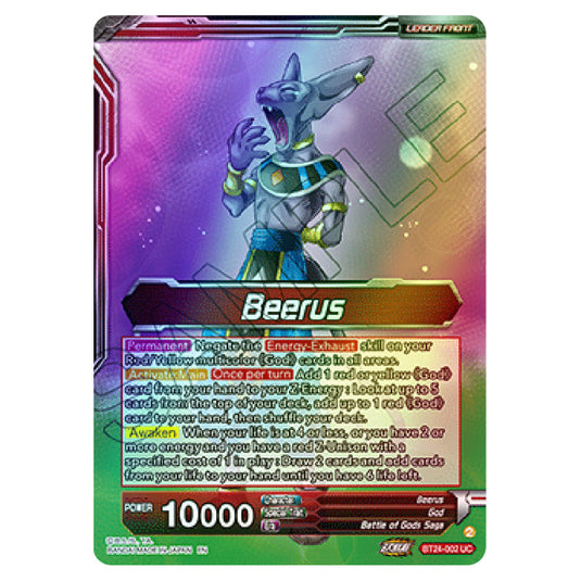 Dragon Ball Super - B24 - Beyond Generations - Beerus - BT24-002 (Foil)