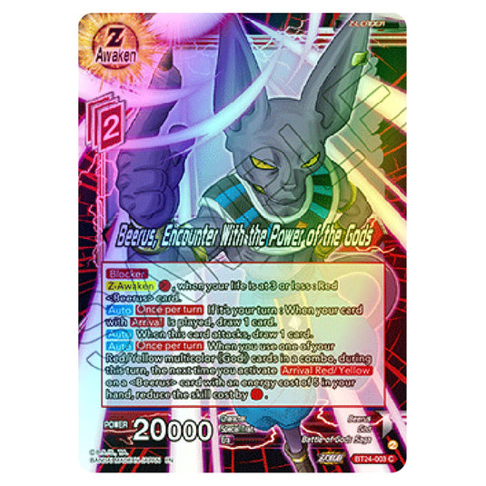 Dragon Ball Super - B24 - Beyond Generations - Beerus, Encounter With the Power of the Gods - BT24-003 (Foil)