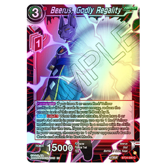 Dragon Ball Super - B24 - Beyond Generations - Beerus, Godly Regality - BT24-006 (Foil)