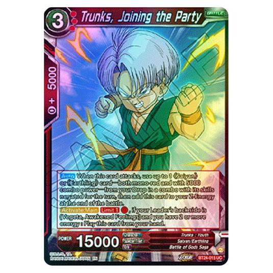 Dragon Ball Super - B24 - Beyond Generations - Trunks, Joining the Party - BT24-015 (Foil)