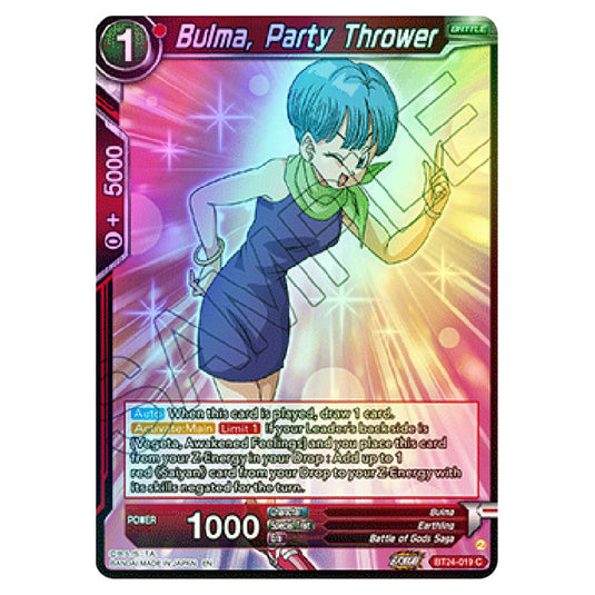 Dragon Ball Super - B24 - Beyond Generations - Bulma, Party Thrower - BT24-019 (Foil)