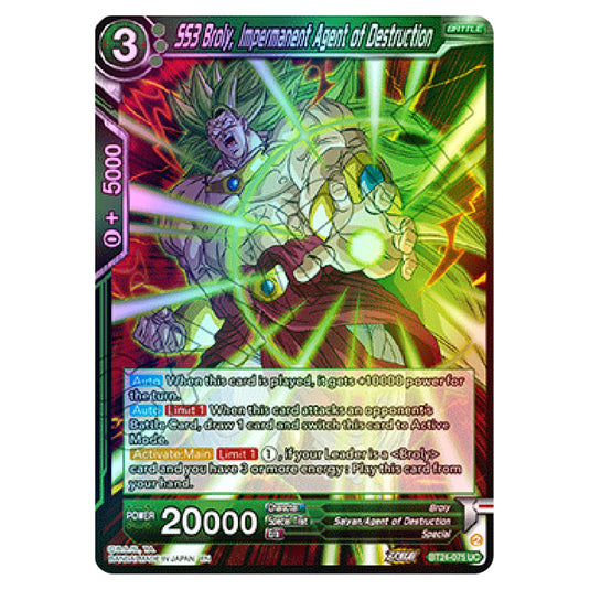 Dragon Ball Super - B24 - Beyond Generations - SS3 Broly, Impermanent Agent of Destruction - BT24-075 (Foil)