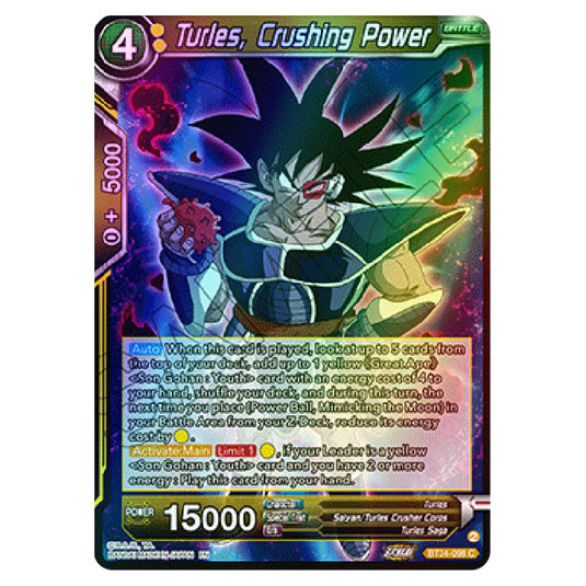 Dragon Ball Super - B24 - Beyond Generations - Turles, Crushing Power - BT24-098 (Foil)