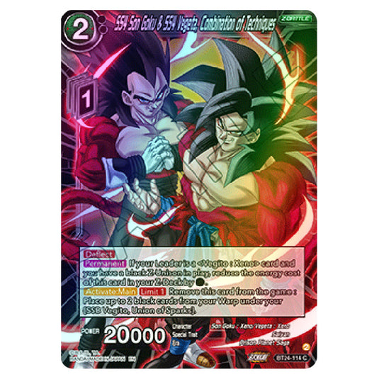 Dragon Ball Super - B24 - Beyond Generations - SS4 Son Goku & SS4 Vegeta, Combination of Techniques - BT24-114 (Foil)