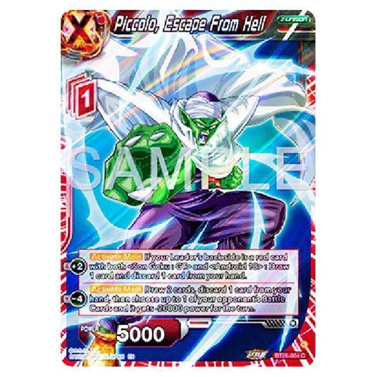 Piccolo, Escape From Hell Red card from the Dragon Ball Super Card Game Fusion World set B26 - Ultimate Advent