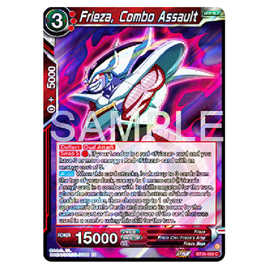 Frieza, Combo Assault Red card from the Dragon Ball Super Card Game Fusion World set B26 - Ultimate Advent