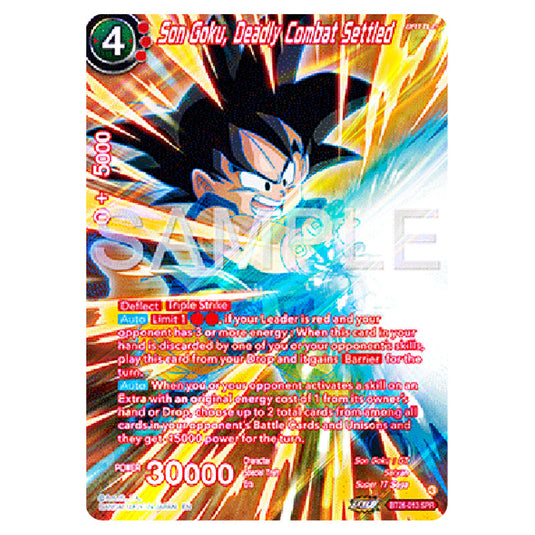 Son Goku, Deadly Combat Settled Red card from the Dragon Ball Super Card Game Fusion World set B26 - Ultimate Advent