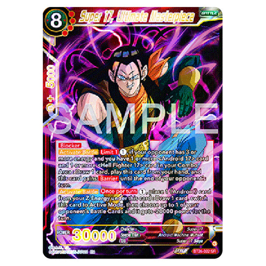 Super 17, Ultimate Masterpiece Red card from the Dragon Ball Super Card Game Fusion World set B26 - Ultimate Advent