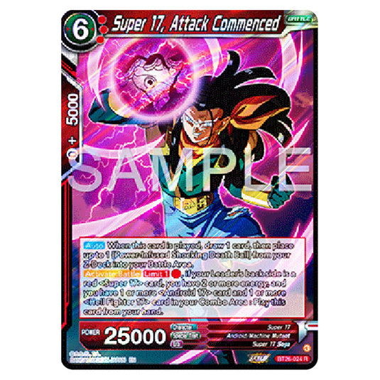 Super 17, Attack Commenced Red card from the Dragon Ball Super Card Game Fusion World set B26 - Ultimate Advent