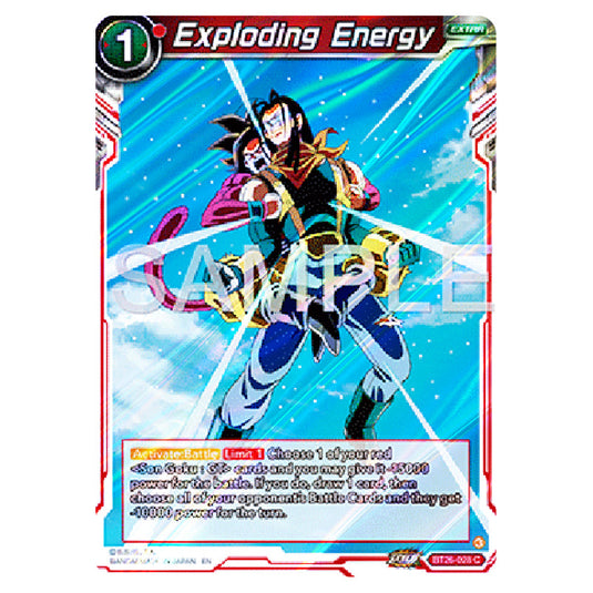 Exploding Energy Red card from the Dragon Ball Super Card Game Fusion World set B26 - Ultimate Advent