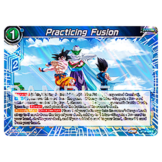 Practicing Fusion Blue card from the Dragon Ball Super Card Game Fusion World set B26 - Ultimate Advent